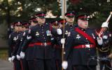 2014 Memorial Service - Officers with flags marching to memorial service