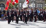 2014 Memorial Service - officers with flags standing at attention