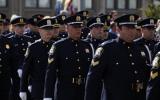 2014 Memorial Service - Officers standing at attention at memorial service (2)