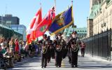 2013 Memorial Service - Officers with flags marching to memorial service (5)