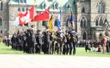 2013 Memorial Service - Officers with flags marching to memorial service (9)