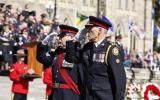 2014 Memorial Service - Officers marching and saluting