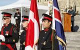 2014 Memorial Service - Officers with flags at attention