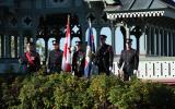 2013 Memorial Service - Officers with flags standing at attention (1)