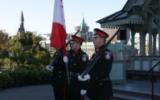 2004 Memorial Service - Police Officers at attention with rifles & flag