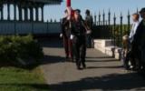 2004 Memorial Service - Officers marching with flag